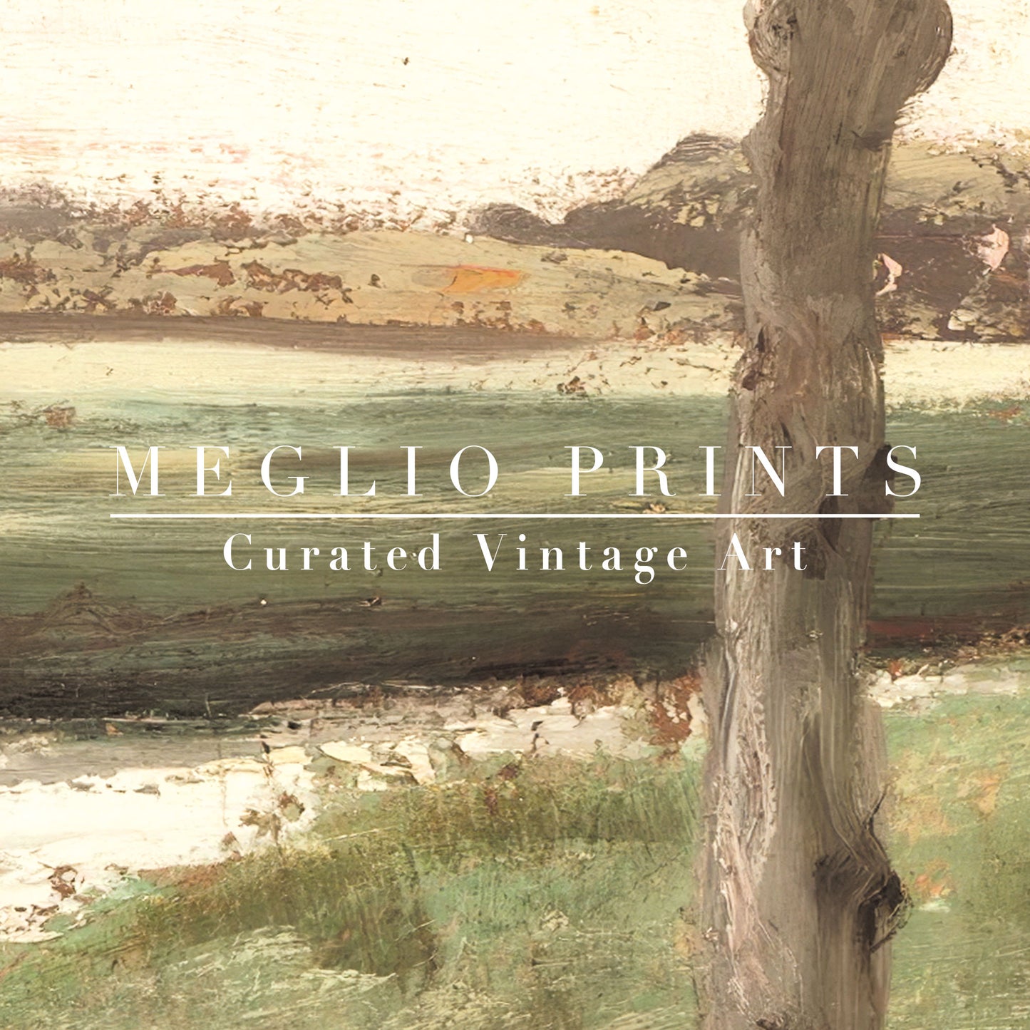 Printable Vintage Art Print Meadow Landscape
