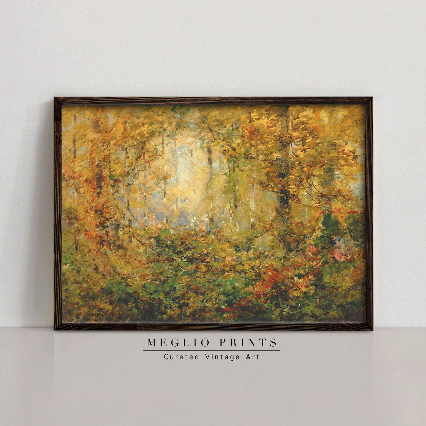 Druckbare Vintage Art Herbstlandschaft