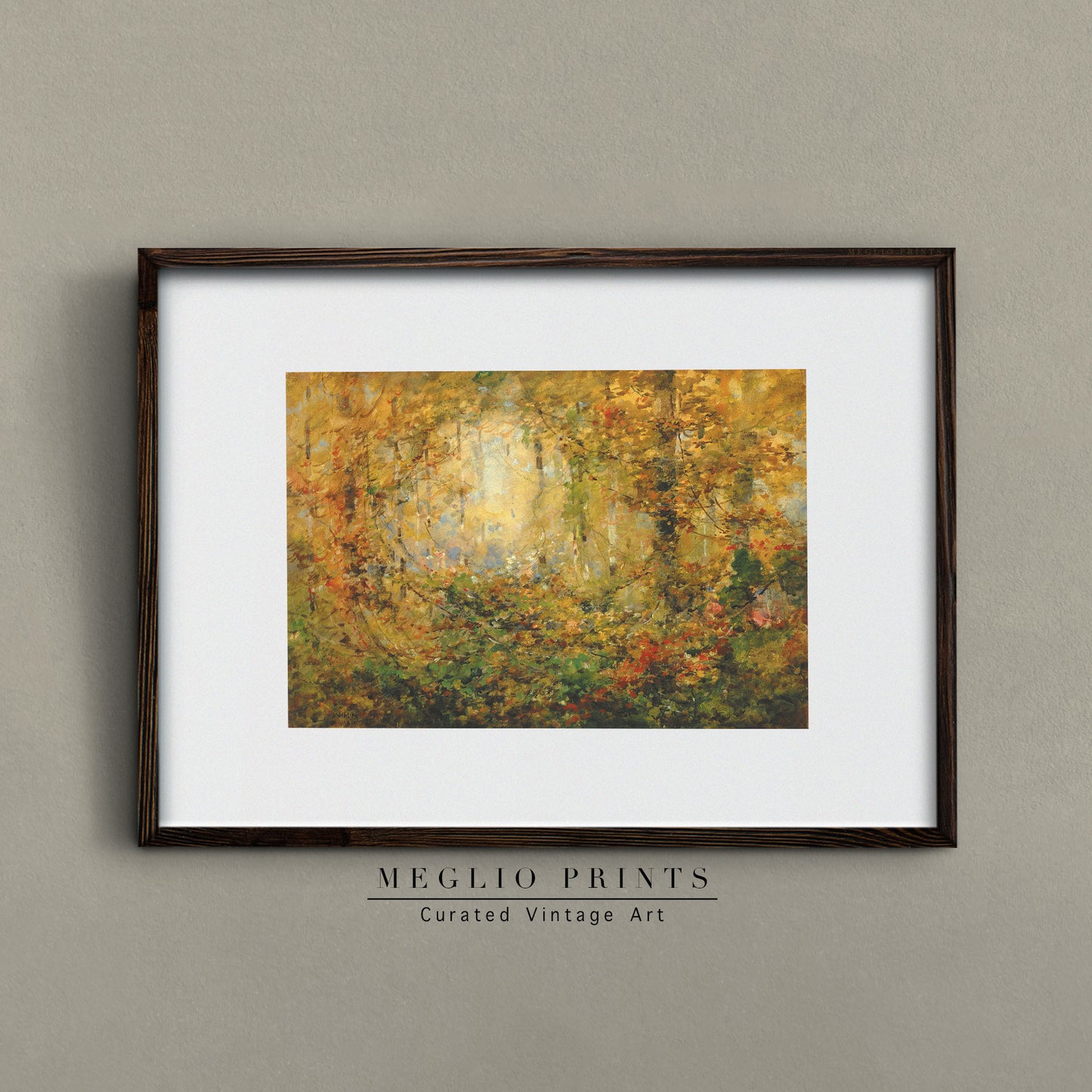 Druckbare Vintage Art Herbstlandschaft