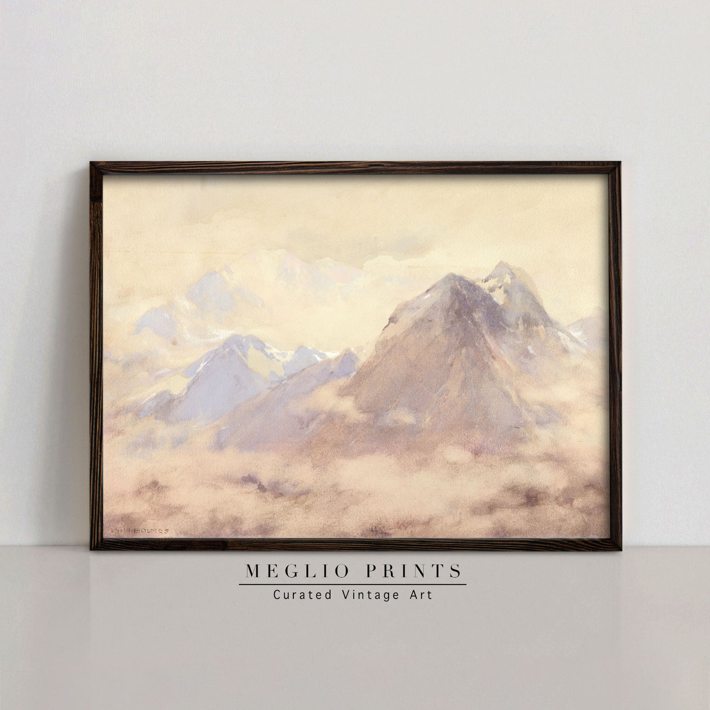 Printable Vintage Art Mountains Landscape