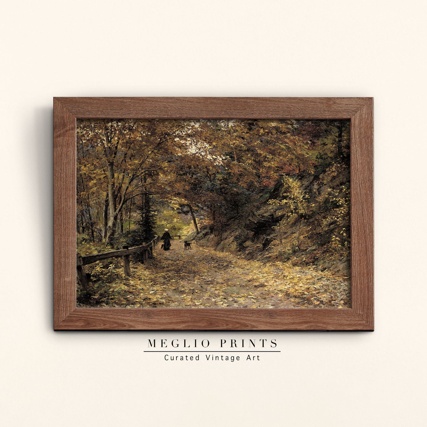 Printable Vintage Art Autumn Woods Landscape