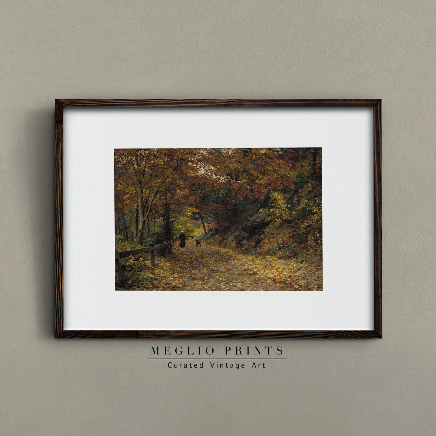 Printable Vintage Art Autumn Woods Landscape