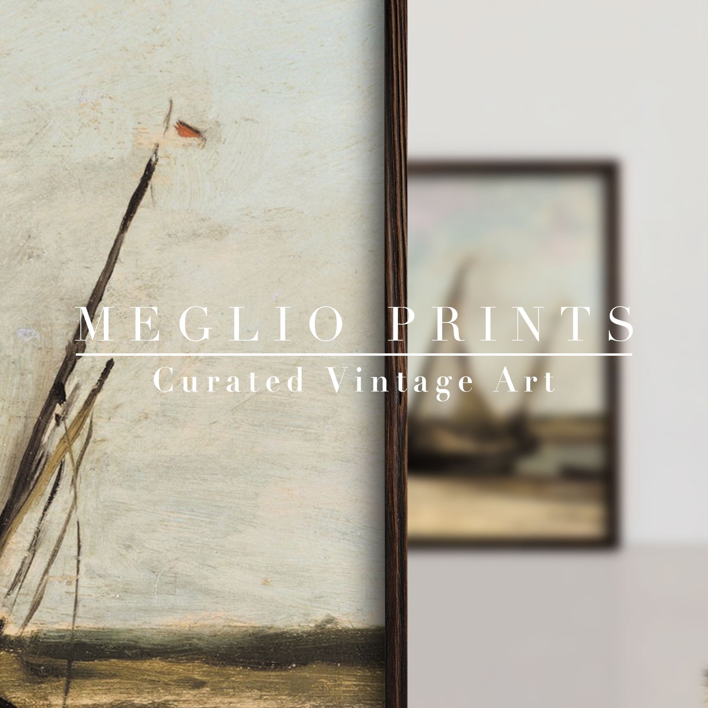 Printable Vintage Art Coastal Landscape