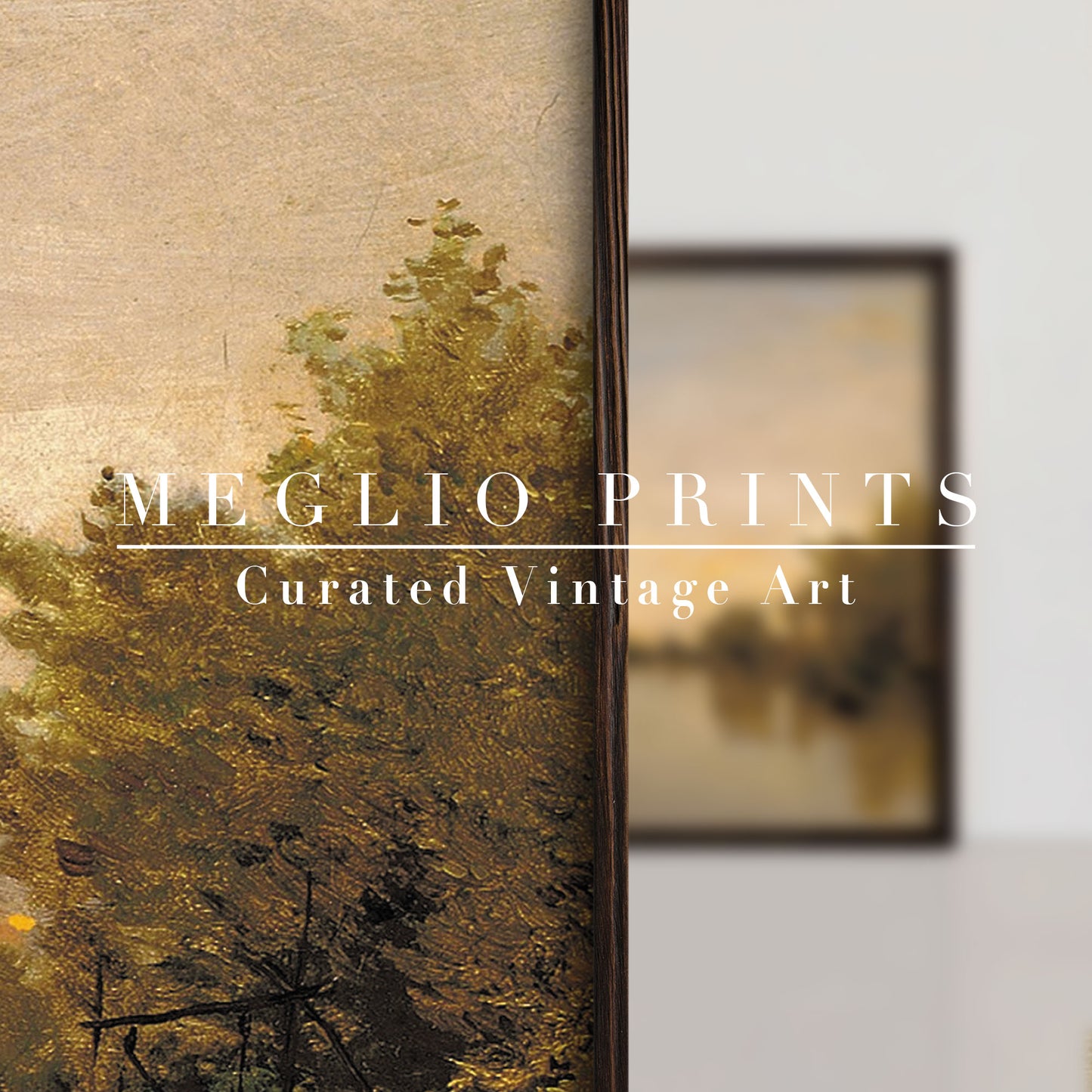 Printable Vintage Art River Landscape