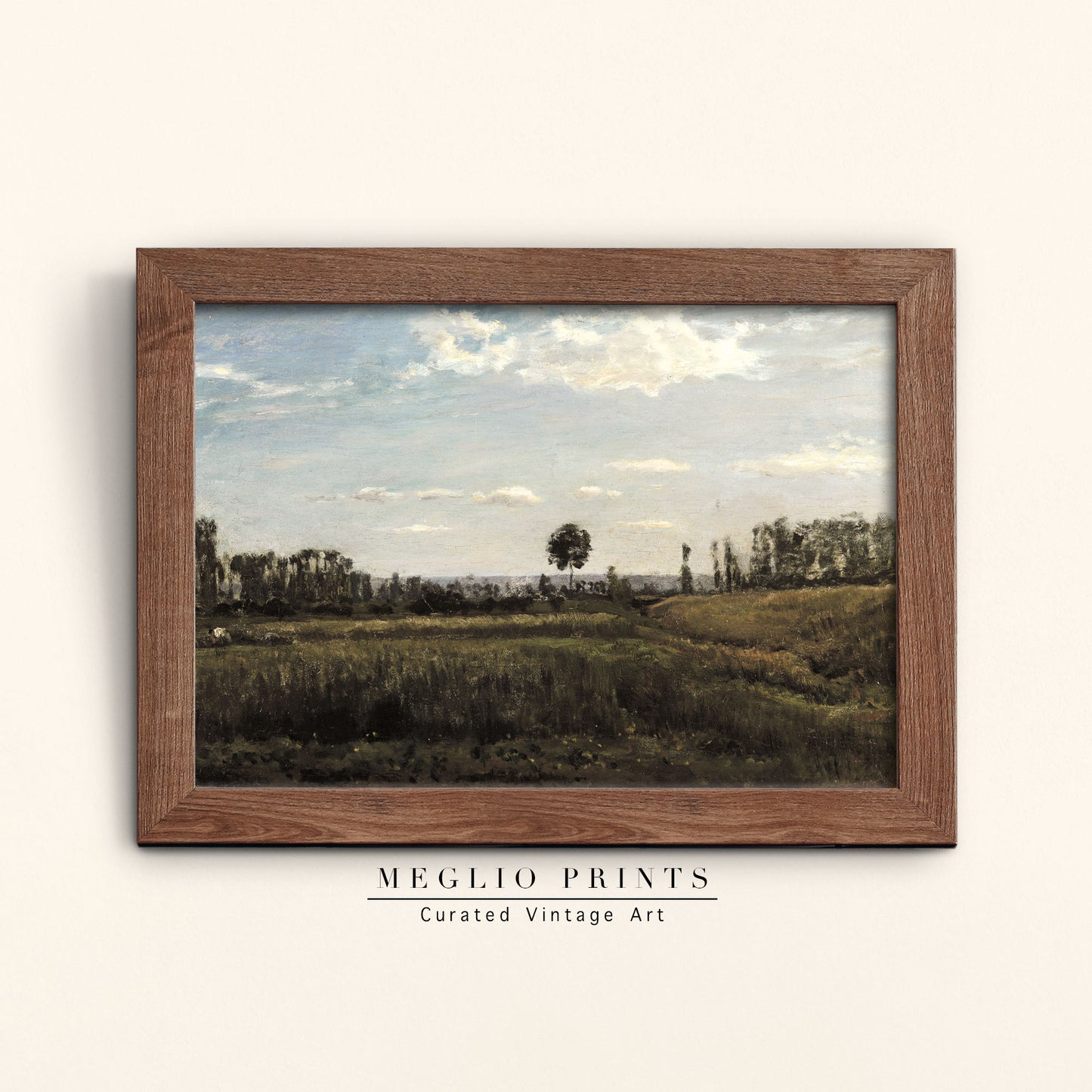 Printable Vintage Art Meadow Landscape