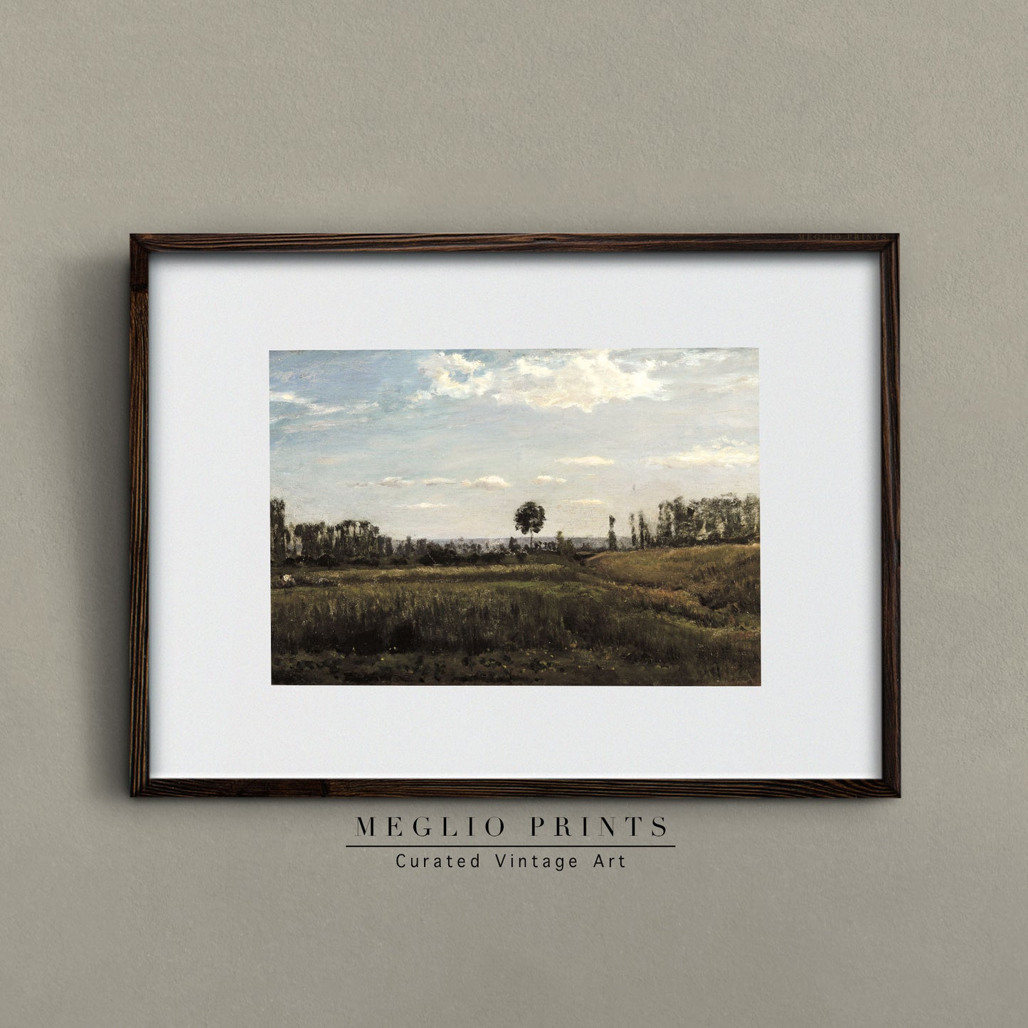 Printable Vintage Art Meadow Landscape