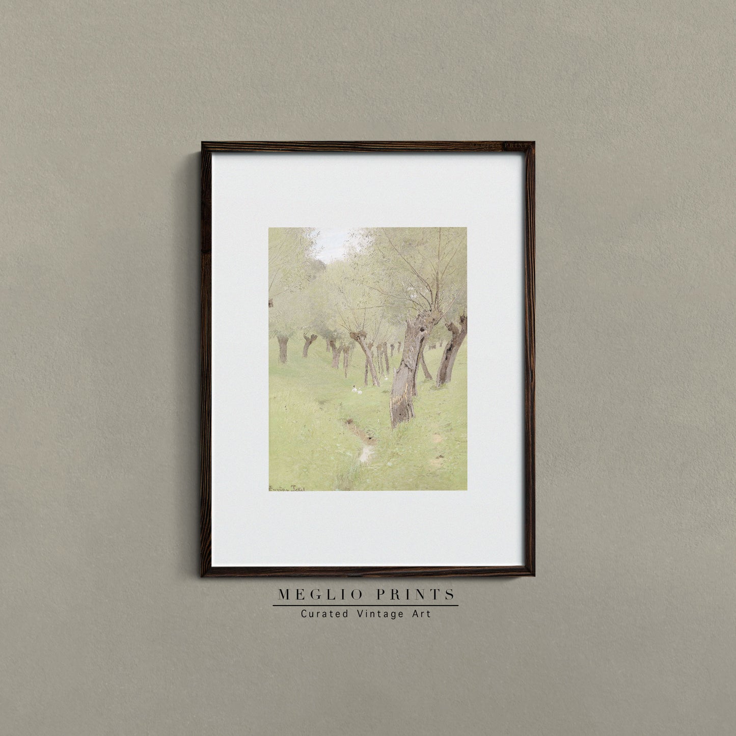 Printable Vintage Art Grassy Trail Landscape