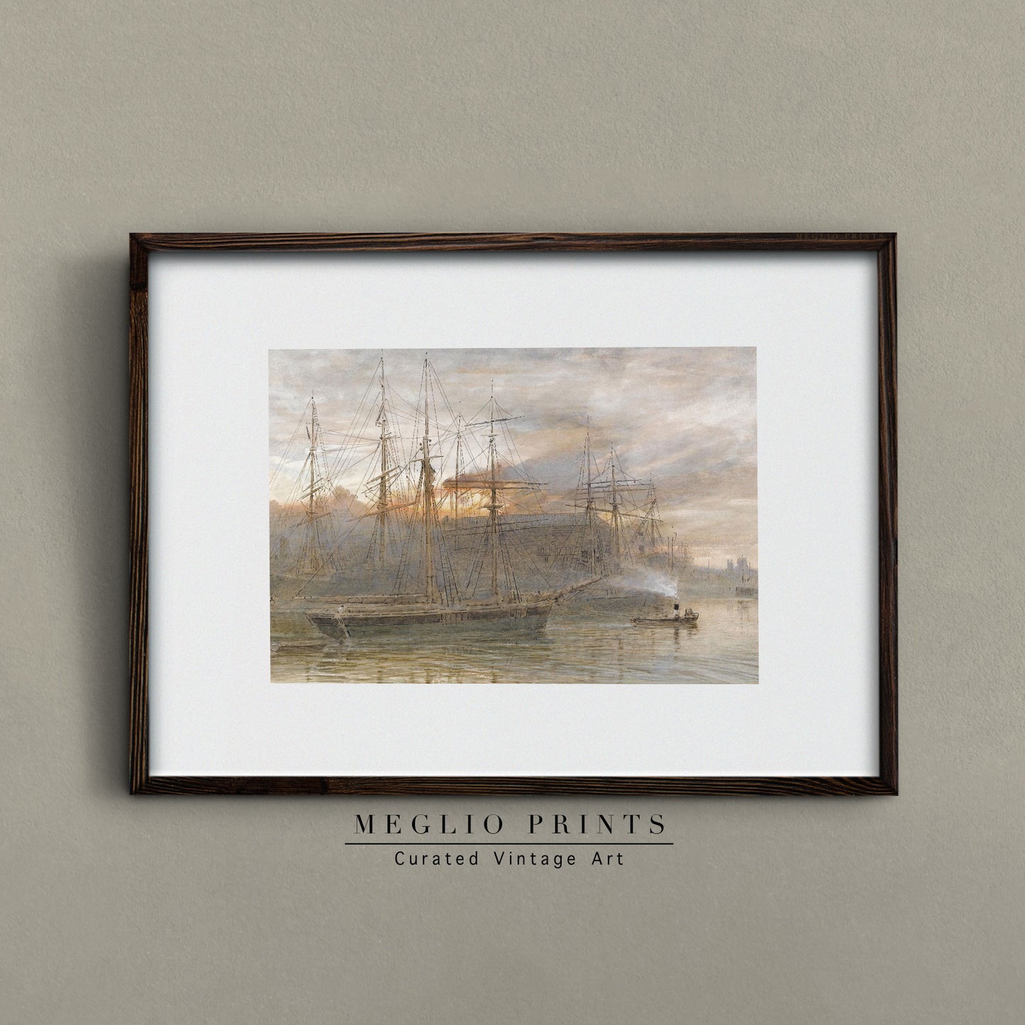Printable Vintage Art Nautical Landscape