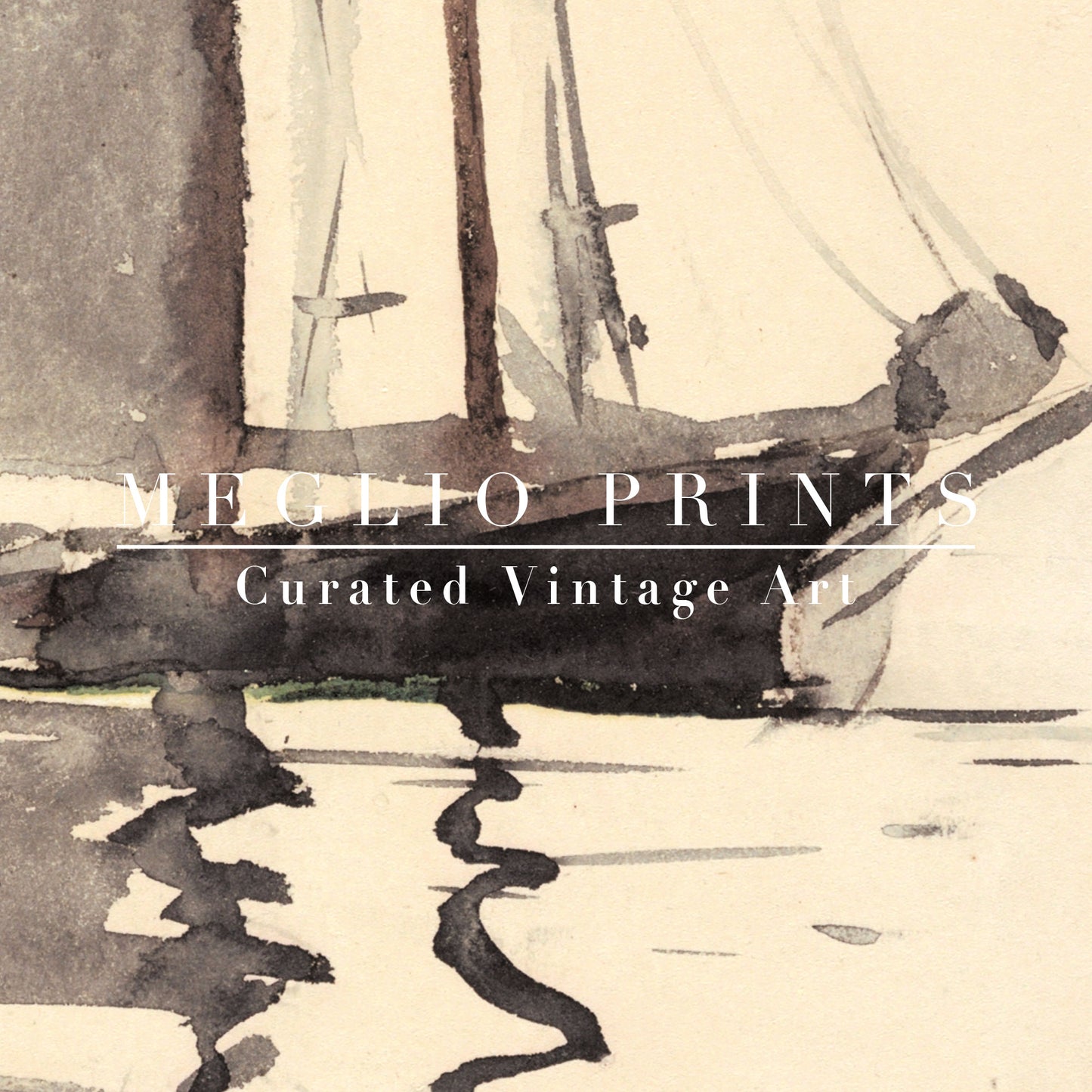 Printable Vintage Art Nautical Landscape
