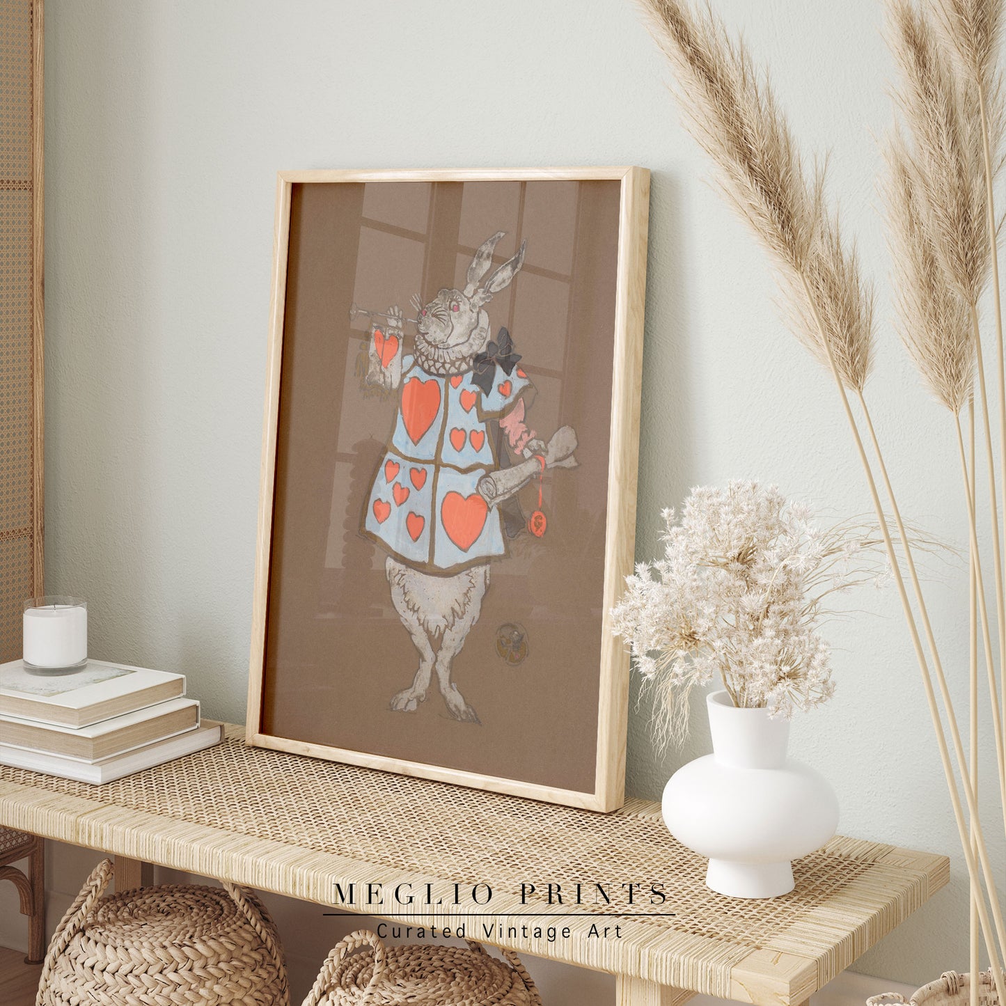 Printable Vintage Art Wonderland White Rabbit