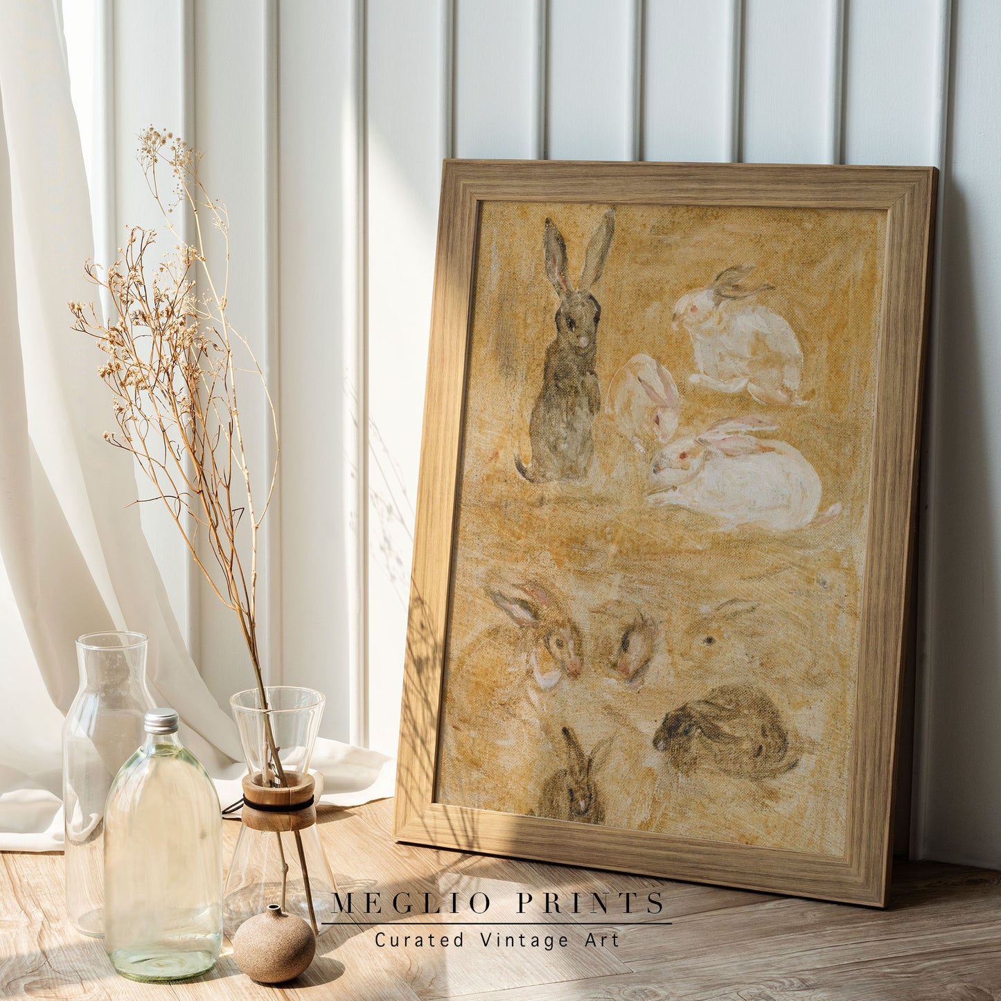 Druckbare Vintage Art Kaninchen