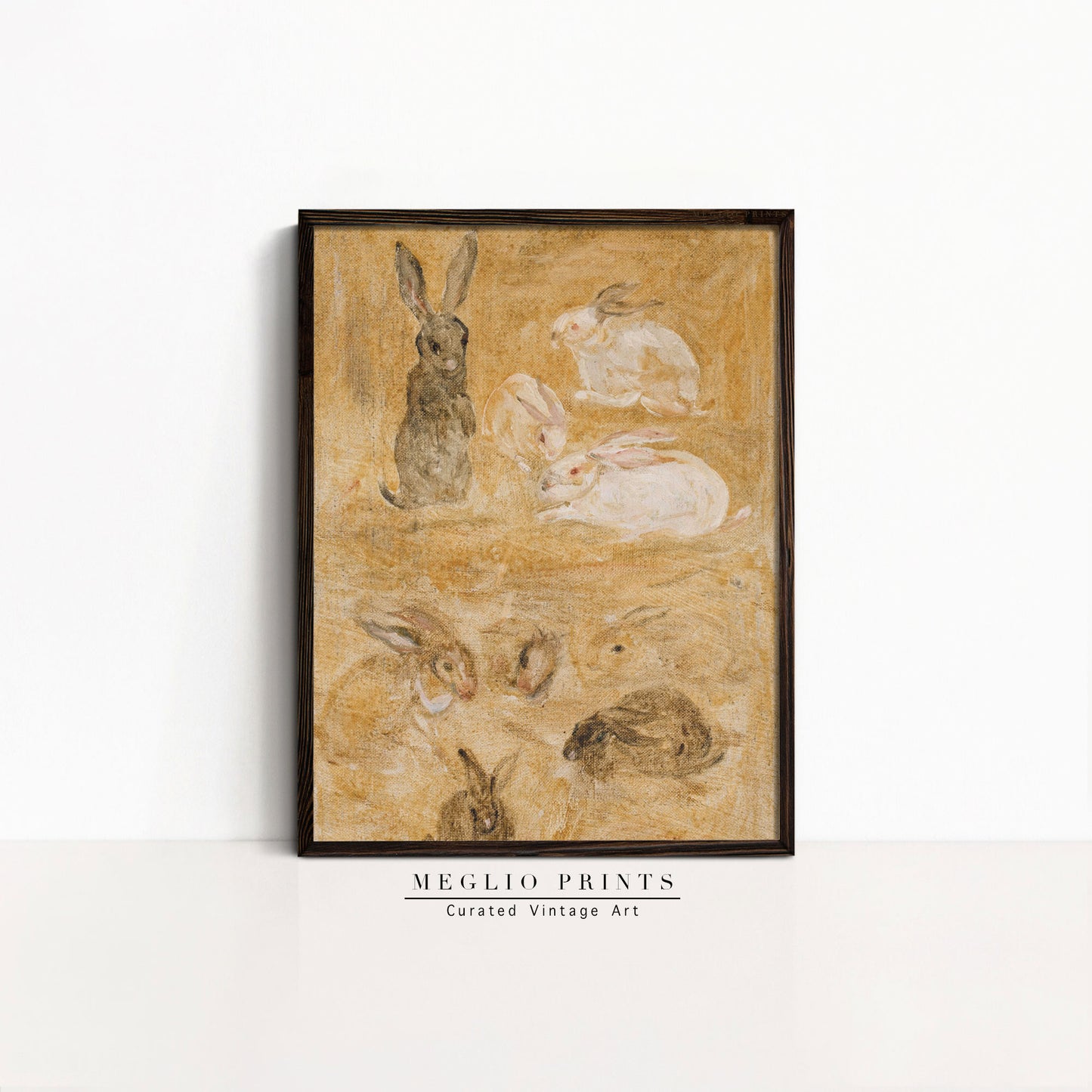 Printable Vintage Art Rabbits