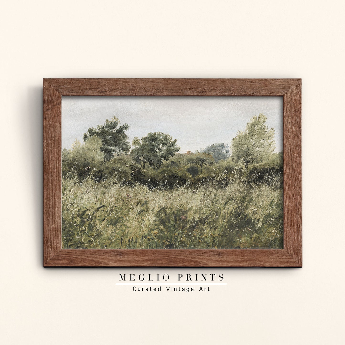 Printable Vintage Art Wildflower Landscape