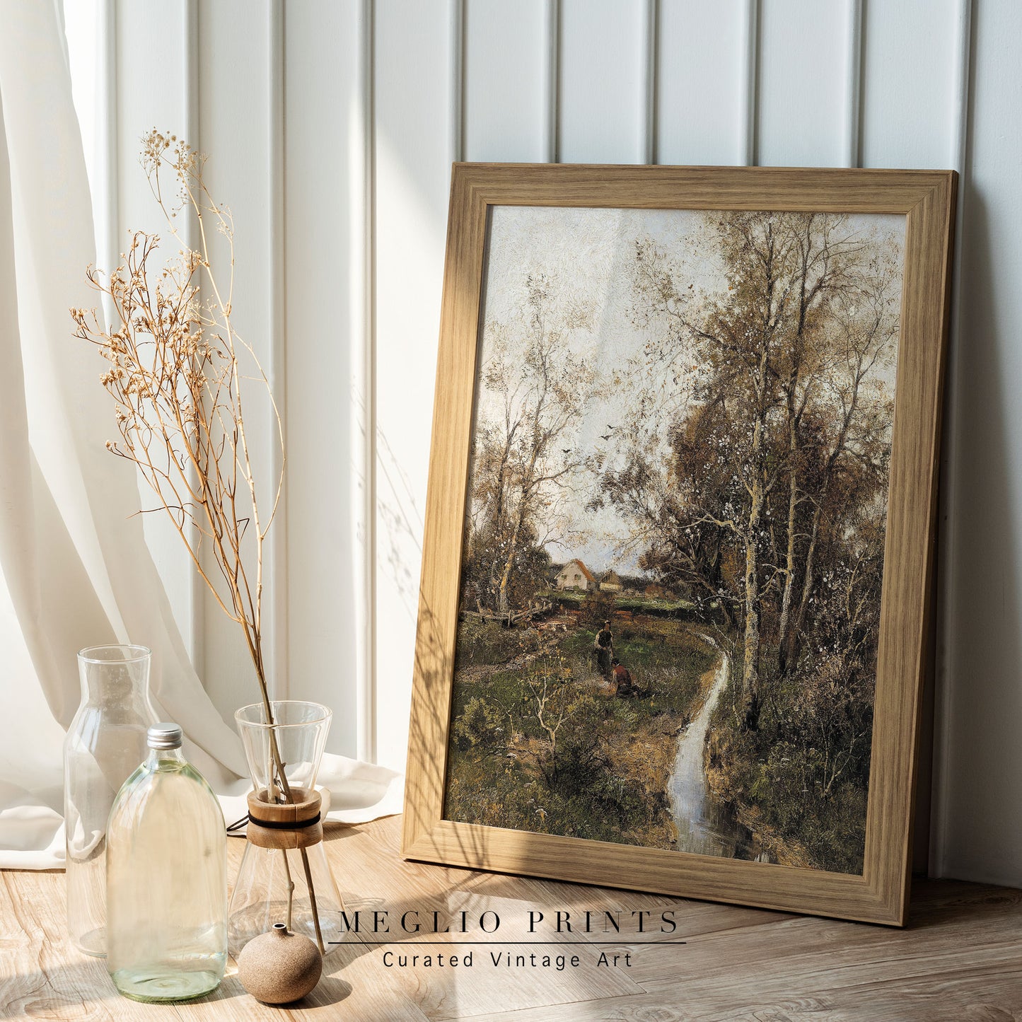 Druckbare Vintage Art Print Landlandschaft