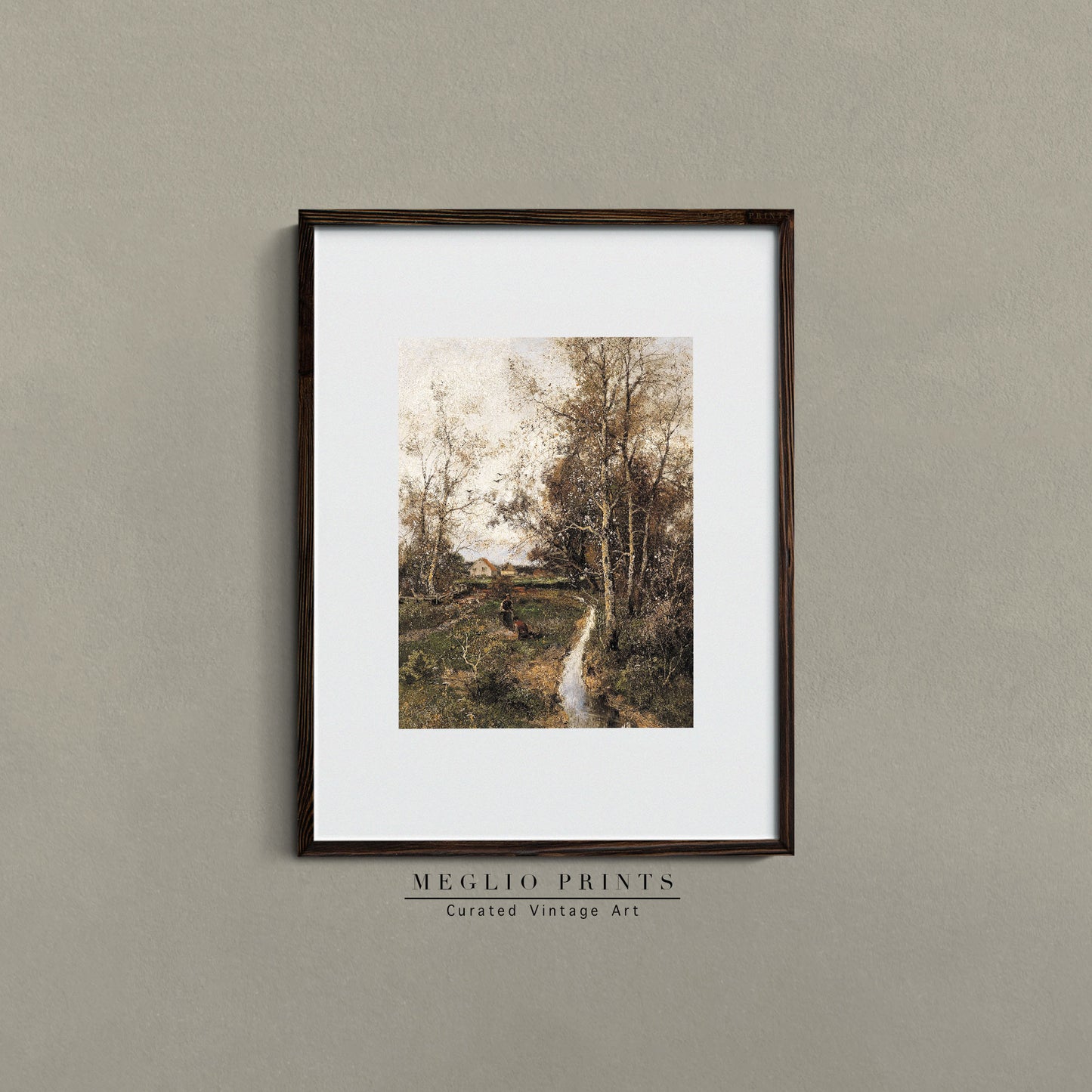 Druckbare Vintage Art Print Landlandschaft