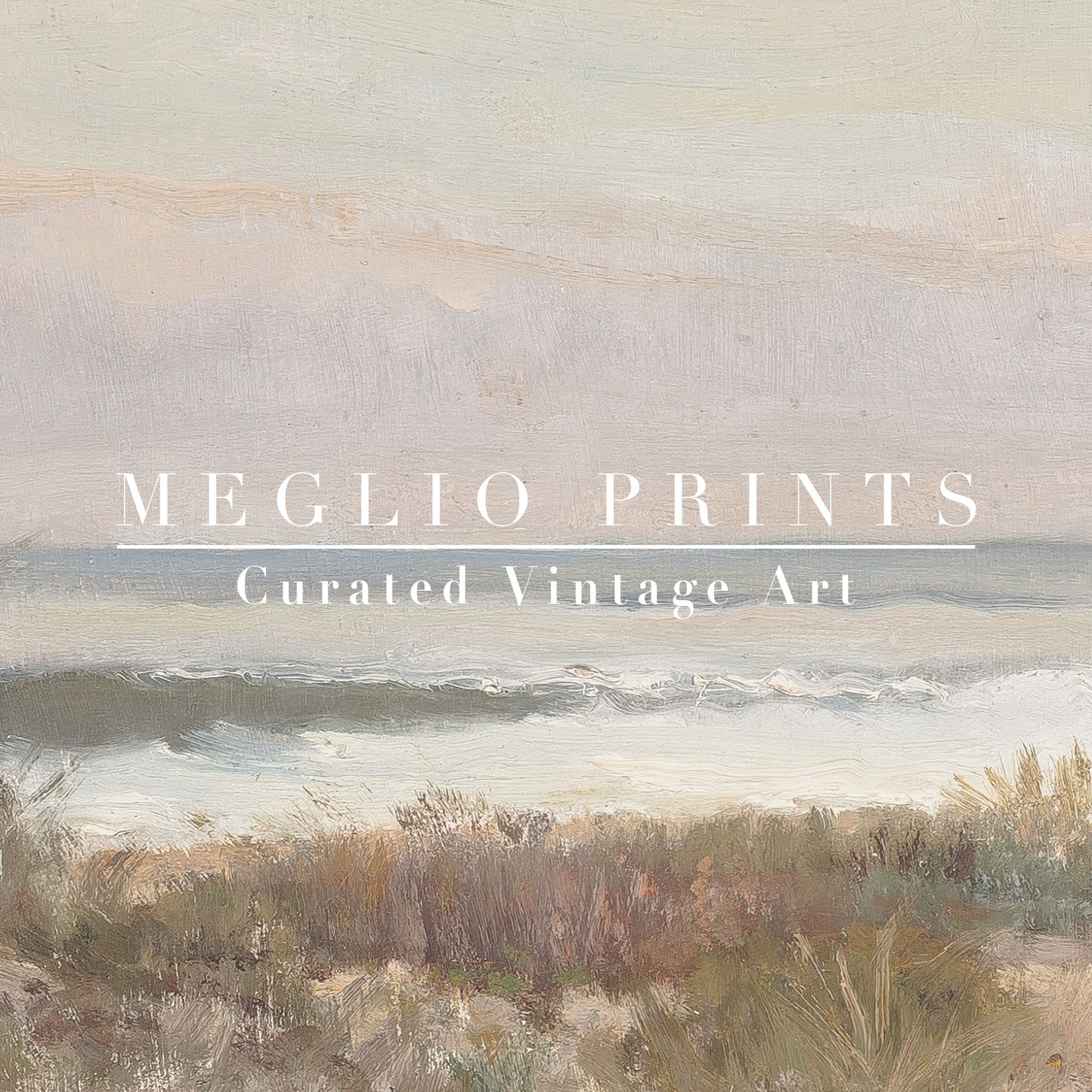 Printable Vintage Art Coastal Landscape