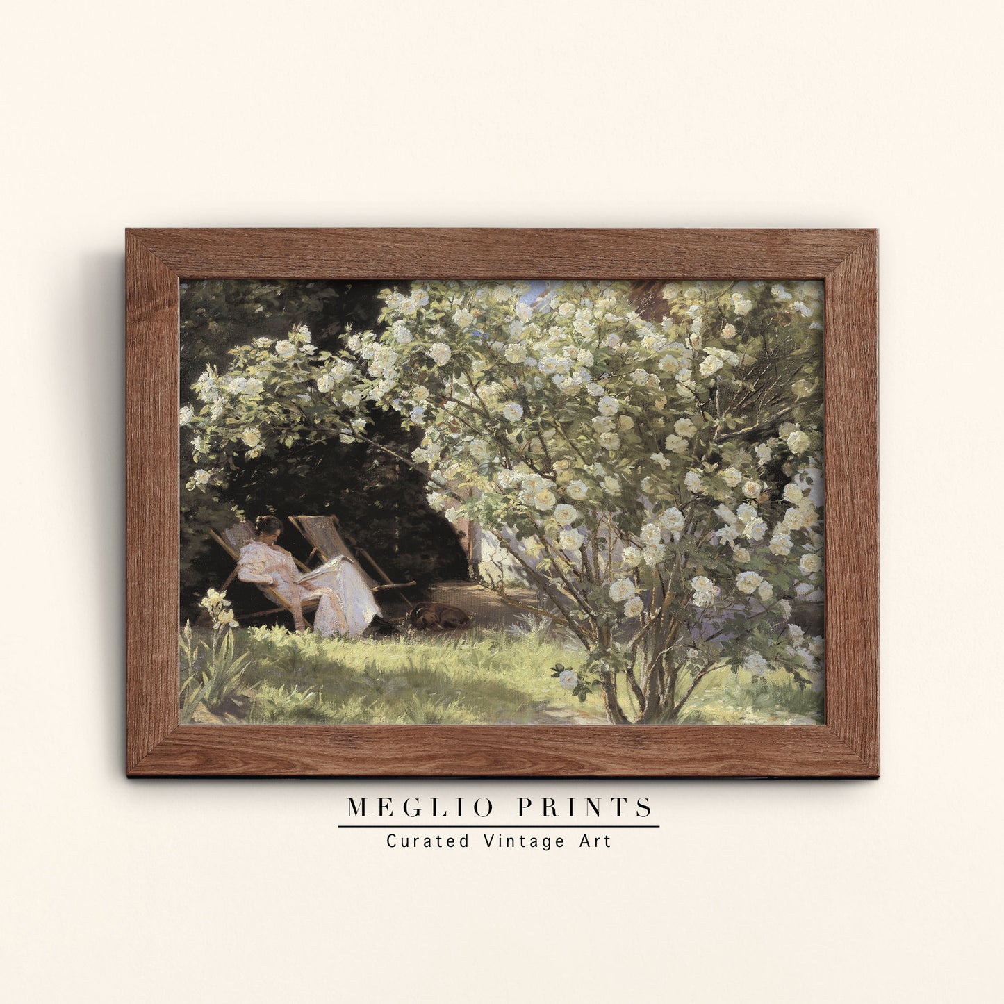 Printable Vintage Art Floral Landscape