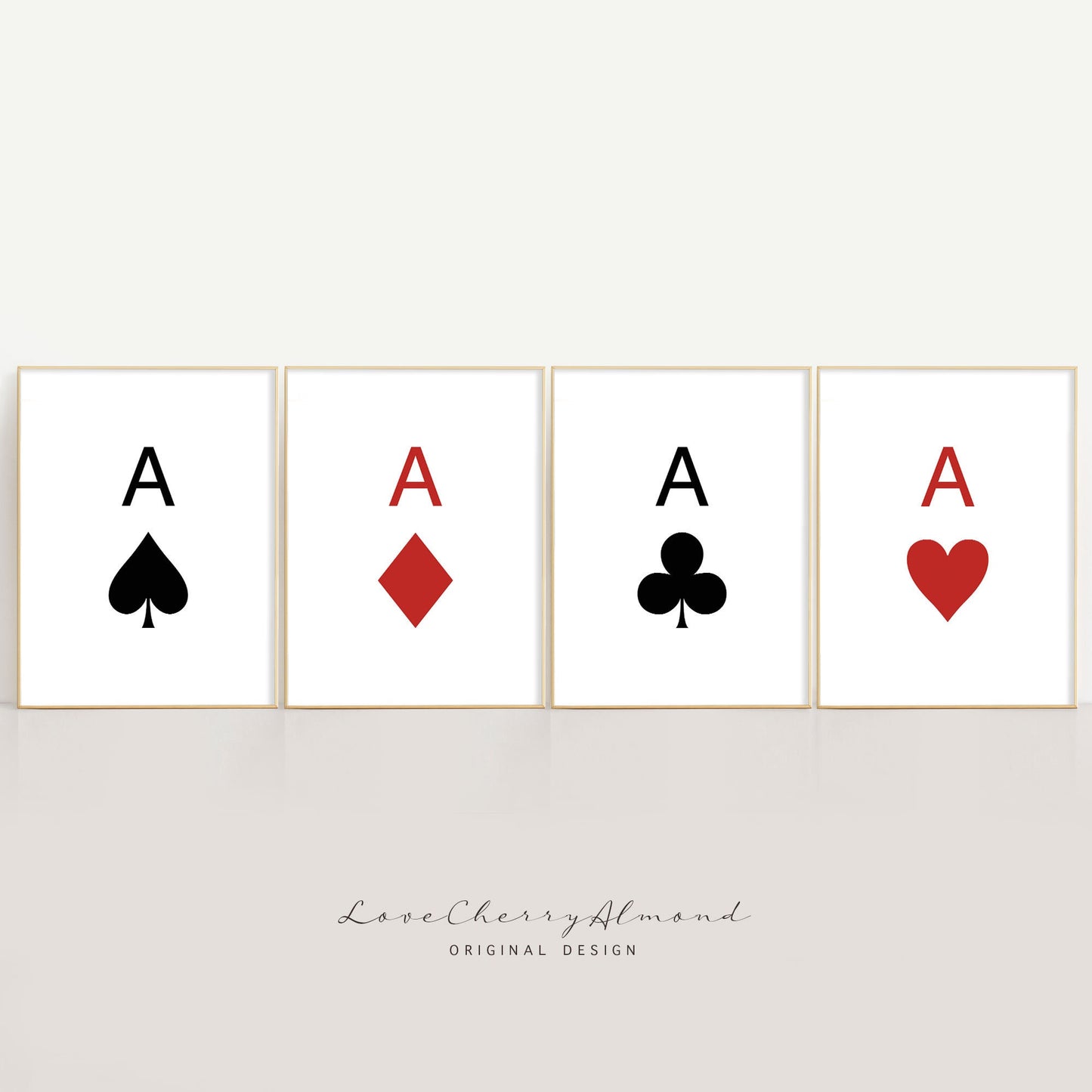 Asse der Spielkarten, Herz/Spaten/Klee/Diamant