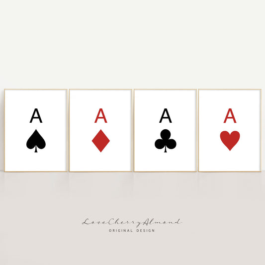 Aces of Playing Cards, Heart/Spade/Clover/Diamond